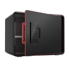 Nikcorp Biometrijski sef NIKCORP SG-25-Z, kućni oklopni sef na otisak prsta, elektronički kod i ključ, čelični sef za dokumente i novac, 25x35x26 cm, crni, mogućnost montaže na zid ili pod, set 2 ključa