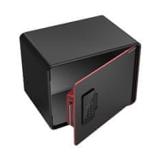 Nikcorp Biometrijski sef NIKCORP SG-25-Z, kućni oklopni sef na otisak prsta, elektronički kod i ključ, čelični sef za dokumente i novac, 25x35x26 cm, crni, mogućnost montaže na zid ili pod, set 2 ključa