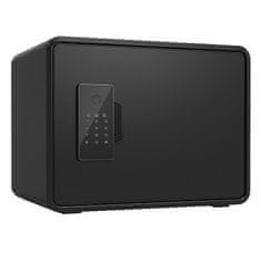 Nikcorp Biometrijski sef NIKCORP SG-25-Z, kućni oklopni sef na otisak prsta, elektronički kod i ključ, čelični sef za dokumente i novac, 25x35x26 cm, crni, mogućnost montaže na zid ili pod, set 2 ključa