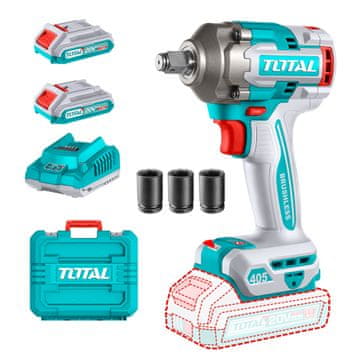 Total One-Stop Tools Akumulatorski udarni ključ 405Nm/1/2"/ INDUSTRIAL (SET Baterija 2x2Ah, Punjač, Kovčeg) (TIWLI2045E)