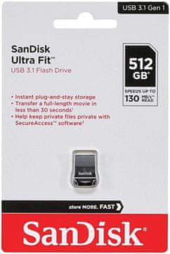 SanDisk Ultra Fit USB 512 GB USB 3.1, do 400 MB/s
