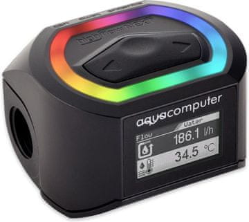 Aqua Aqua Computer 53293 mjerač protoka za vodeno hlađenje, crni, navoj 1/4"