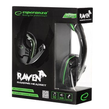 Esperanza Esperanza EGH310G gamerske slušalice s mikrofonom, crne/zelene