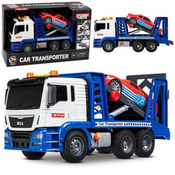 slomart LEAN TOYS Kamion šlep služba, s automobilom, svjetla, zvukovi, plavi