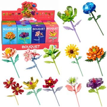 slomart LEAN TOYS Građevinski blokovi cvijet sa stabljikom, miješane boje, 71-106 komada