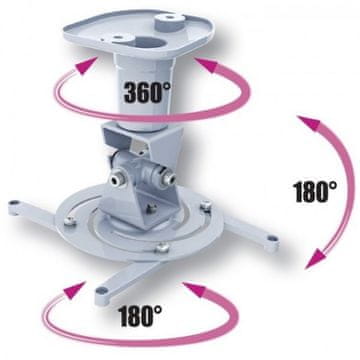 Rami Techly ICA-PM 100WH stropni nosač za projektor 22cm, 10kg, bijeli