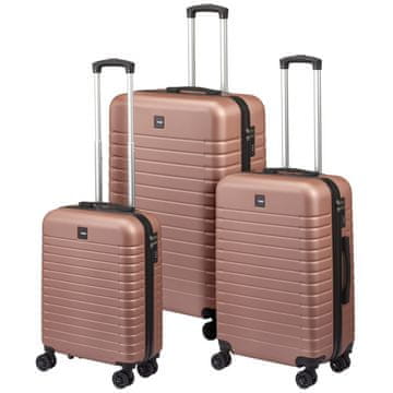ProWorld Set od 3 putne koferiće u metalik ružičastoj boji