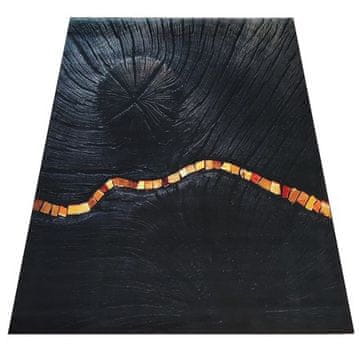 Dywanopol Tepih u komadu CRNO I ZLATNO 11, 80 x 150 cm