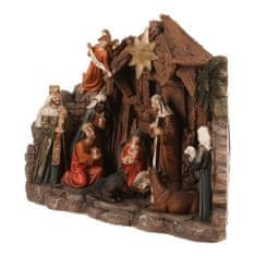 Autronic Betlehem jaslice s Tri kralja - poliresin, LED rasvjeta, smeđa boja (ALA1670)