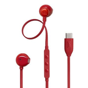 JBL Tune 305C žičane slušalice s USB-C priključkom, crvene