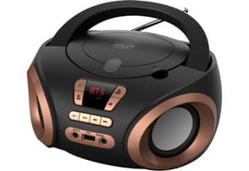 Adler ADLER AD 1181bc CD/MP3 player (boombox), bakar, crni