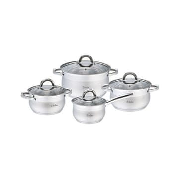 slomart Bollire Monza BR-4008 set posuđa 8 komada, srebrna/crna