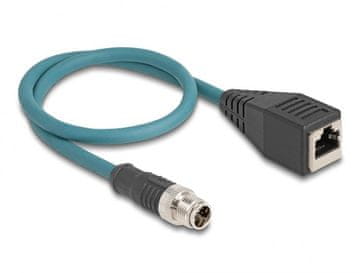 Delock DeLOCK M12 Adapter kabel X-kodirani 8-pinski muški na RJ45 ženski 50 cm
