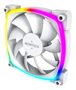 slomart Montech AX120 PWM ARGB ventilator, 3 kom, bijela, 120 mm