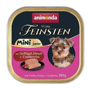 Animonda ANIMONDA Vom Feinsten Junior Mini perad s divljači i brusnicama, 100g