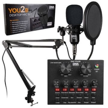 DNA DNR YOU2B Podcast komplet (mikrofon, audio sučelje, stativ)