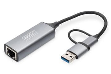 Digitus DIGITUS DN-3028 - mrežni adapter - USB-C na 2.5Gb Ethernet, sivi