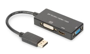 Digitus DIGITUS DisplayPort u HDMI+DVI+VGA pretvornik, 0.2m