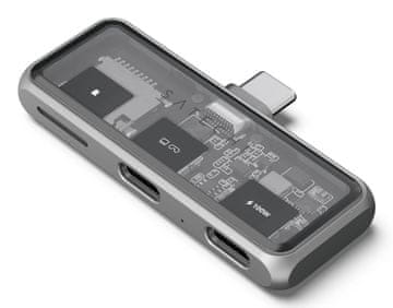 PD USB-C PD Hub & MicroSD čitač kartica Siva