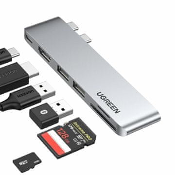Ugreen priključna stanica USB TipC 6v1 4K HDMI Thunderbolt CM380