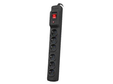 slomart Razvodna letva ARMAC MULTI M6 10M, 6 utičnica, crna