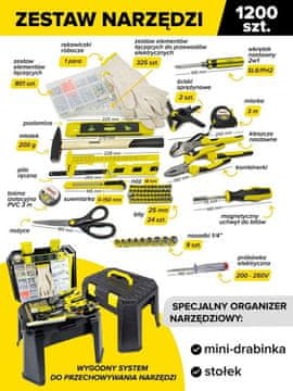 slomart NON univerzalni set 1200 kom 1/4" šesterokutni...