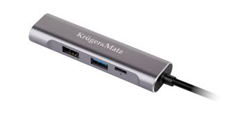 HUB Adapter/Hub USB-C na HDMI/USB 3.0/USB 2.0/USB-C, srebrni