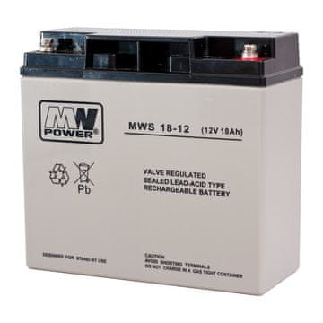 MW Power MPL MW POWER MWS 18-12 VRLA AGM baterija 12V 18Ah crna, siva