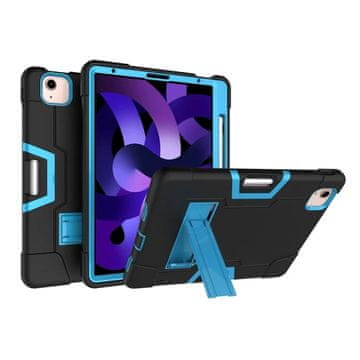 Nikcorp Futrola za iPad Pro 5/4/3 12,9" Oklopna s postoljem i držačem za olovku, Plava, Trodijelna konstrukcija od silikona i plastike, Otporna na padove i udarce, Potpuni pristup priključcima, Idealna za