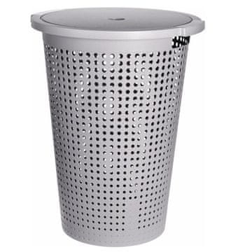 Excellent Houseware Kanta za rublje s poklopcem, 35 l, 40 x 52 cm, siva