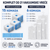 Ruhhy Komplet od 21 vakuumske vreće za odjeću – 15 vreća za pohranu + 6 visećih vreća, 7 veličina, do 80 % uštede prostora
