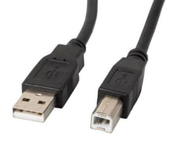 slomart Lanberg USB-A na USB-B 2.0 kabel, 0.5m, crni