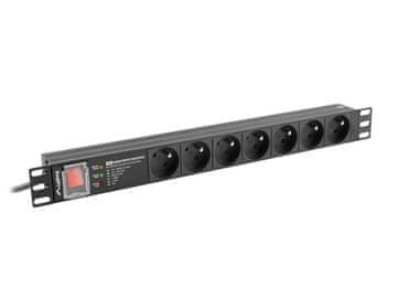 slomart LANBERG PDU Rack 19" 1U 16A 7x 230V PL SPD-3MP 2m crna