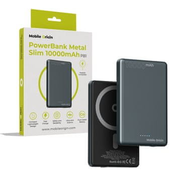 Mobile-origin PB1 Metal Slim magnetska prijenosna baterija, 10000mAh