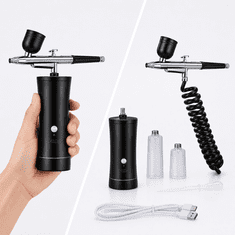 Vixson Električni airbrush komplet s kompresorom, USB napajanje, podesiva mlaznica, za modele, nokte i oslikavanje | AIRBRUSHY