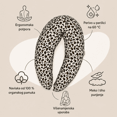 Mali čudeži Jastuk za trudnice i dojenje XXL PREMIUM 190 cm | 100 % organski pamuk | OEKO-TEX | Ergonomski jastuk za spavanje i dojenje
