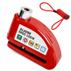 HOME & MARKER® Alarmna brava za disk kočnice 110 dB, senzor pokreta, IPX6, za motocikle, bicikle i e-bicikle | ALERTOLOCK Crvena