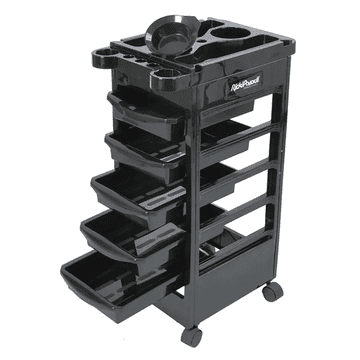 RickiParodi frizerski kolica Eco Black s 5 ladica
