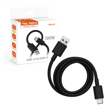 KEDO USB na USB-C kabel, 1 m, 5 A, 100 W, crni, TCA-04