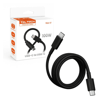 KEDO USB kabel USB-C na USB-C, 2 m, 5A, 100W, PD, crni