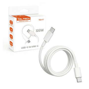KEDO USB-C na USB-C kabel, 2 m, 5 A, 100 W, PD, bijeli, TCA-08 W