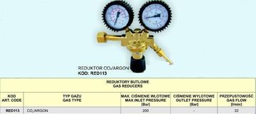 CO2 NON Reduktor CO2/AR-2, crveni