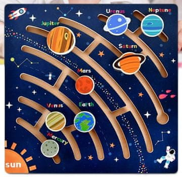 Montessori labirint – drvena obrazovna ploča za djecu - Space