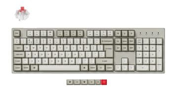 Keychron C2 Pro 8K žičana mehanička tipkovnica, crveni prekidači, RGB, retro (C2PX-M1-UK)