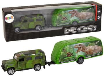 slomart LEAN TOYS terensko vozilo Jeep s pogonom i prikolicom s dinosaurima