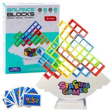 slomart LEAN TOYS Balansna igra toranj Tetris, 16 blokova, 22 karte