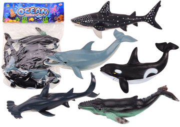 slomart LEAN TOYS set figurica morskih životinja (orka, kit, morski pas) 6 komada