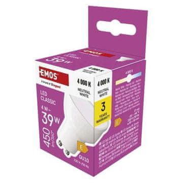 EMOS LED žarulja ZQ8E23 LED bulb Classic MR16 / GU10 / 4 W (39 W) / 450 lm / neutral white