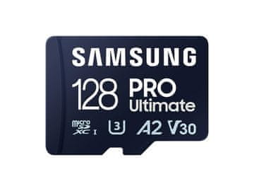 Samsung PRO Ultimate memorijska kartica, micro SDXC, 128 GB, U3, V30, A2, UHS-I, s SD adapterom