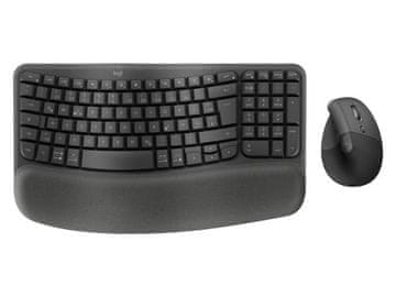 Logitech Wave Keys i Lift COMBO tipkovnica i miš, bežični, grafitna, slovenski raspored